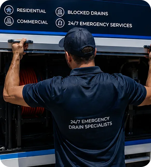 A licensed Killara plumber at the service van